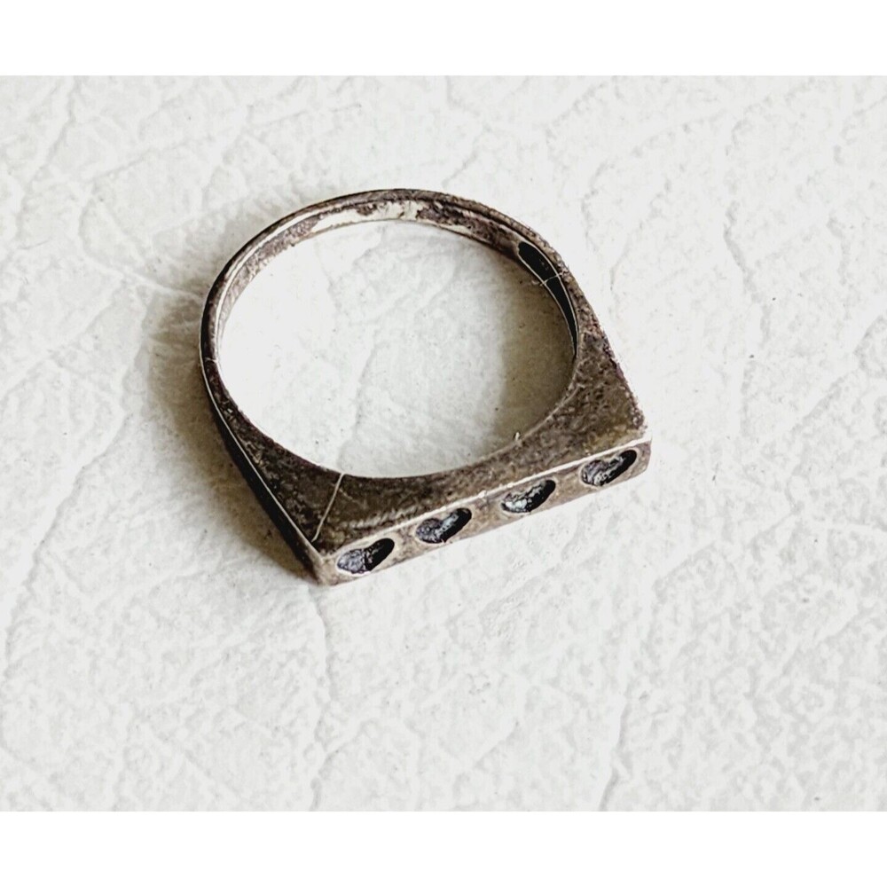 Sterling Silver Heart Square Stackable Stacking R… - image 4